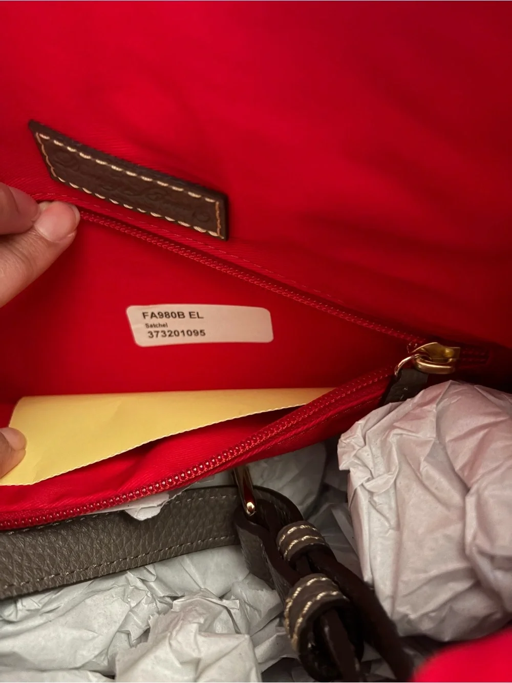 Dooney & Bourke Pebble Leather Satchel in Taupe